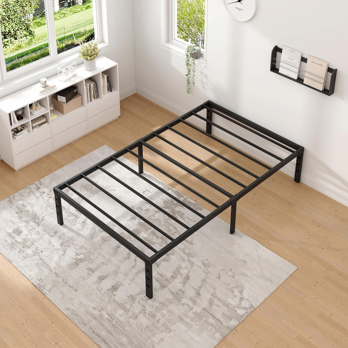 Metal Bed Frame with Storage Space, 14 Inch M157451