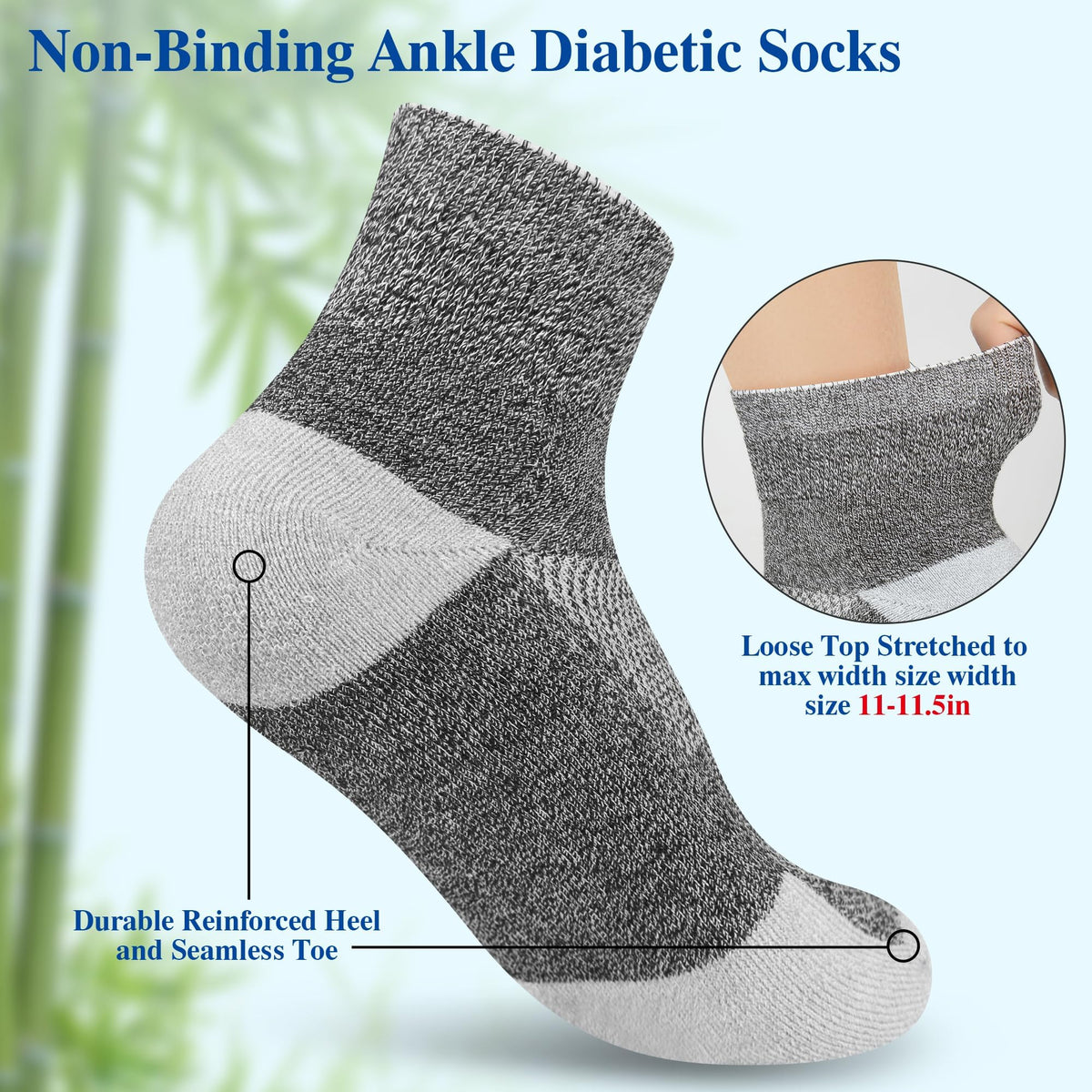 Diabetic Socks for Men, 12 Pairs Ankle & Low Cut Size 9-15 S12226